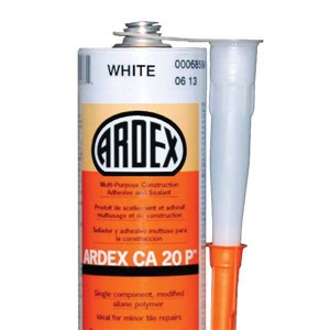 ARDEX CA 20P MULTI-PURPOSE CONSTRUCTION ADH &amp; SEALANT WHITE 10.5-OZ/TB