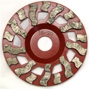 5&quot; 16/20 GRIT TWISTER SUPREME CUP WHEEL - BOLT ON - RED