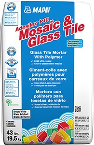 MAPEI ADESILEX P10 PREMIUM GLASS TILE THINSET BRIGHT WHITE 43-LB/BG