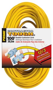 12/3 PRIMELOCK EXTENSION CORD LIGHTED END 100&#39;