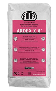 ARDEX X-4 HIGH PERFORMANCE THIN SET TILE&amp;STONE MORTAR GRAY 40-LB/BG